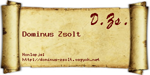 Dominus Zsolt névjegykártya